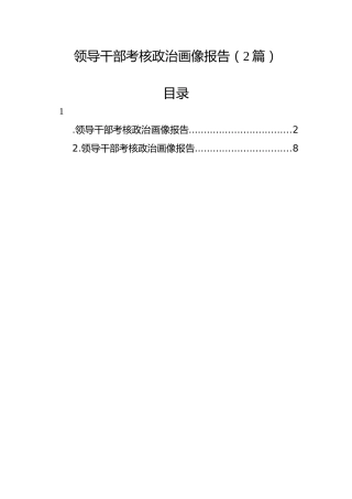 领导干部考核政治画像报告【2篇】