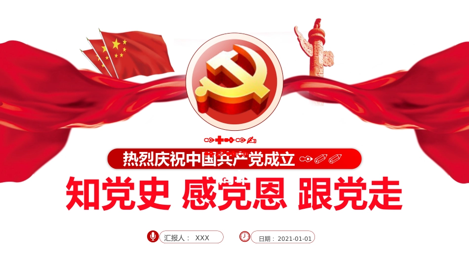 知党史感党恩跟党走之建党100周年PPT(20210423)_第1页