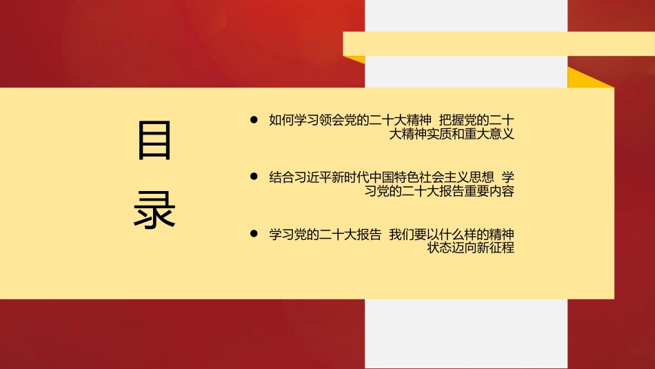 二十大宣讲党课讲稿:全面准确学习领会精神(ppt)(盛会)_第3页