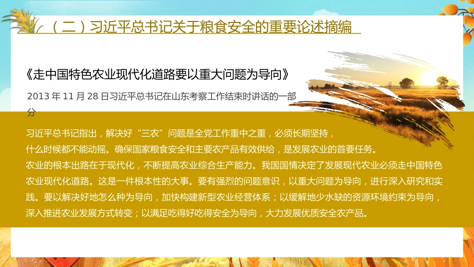 粮食安全党课讲稿:谈谈我国的新粮食安全(ppt)_第10页