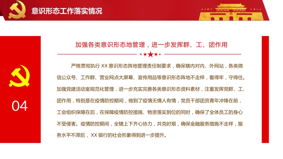 银行意识形态工作情况报告PPT(20220302)_第9页