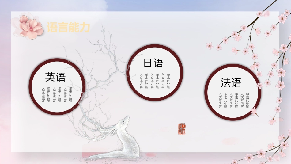 粉色立体花卉国风岗位竞聘PPT模板_第7页