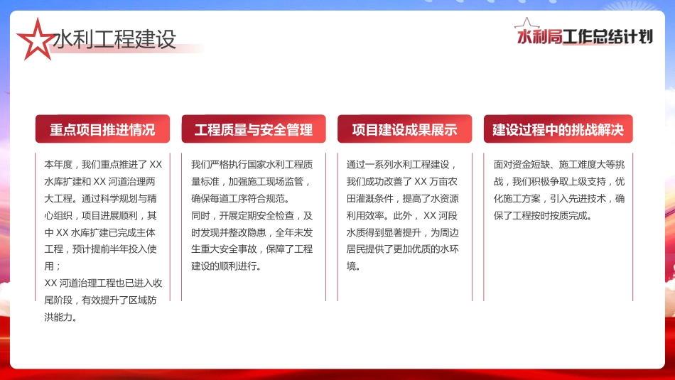 党政风水利局工作总结计划PPT模板_第4页