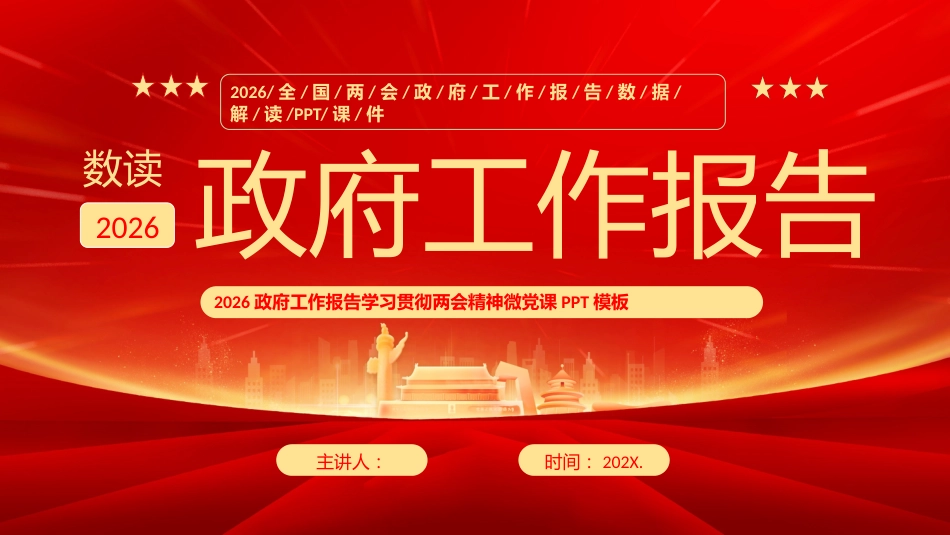 (23张PPT,无文稿)数读2026政府工作报告2_第1页