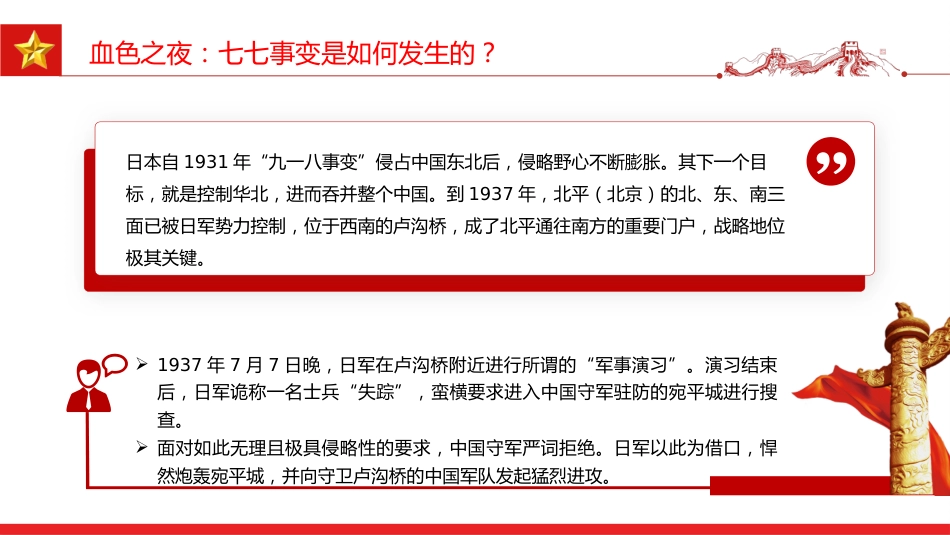 七七事变88周年PPT2025年勿忘国耻吾辈自强主题班会课件_第4页