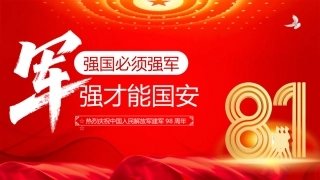 强国必须强军军强才能国安PPT八一建军节热烈庆祝建军98周年专题课件