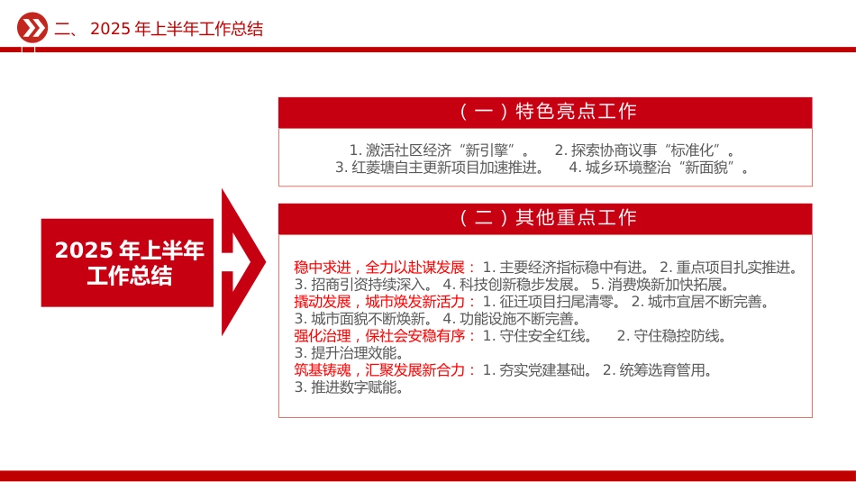 讲稿+PPT课件：街道2025年上半年工作总结和下半年工作计划PPT模板_第6页