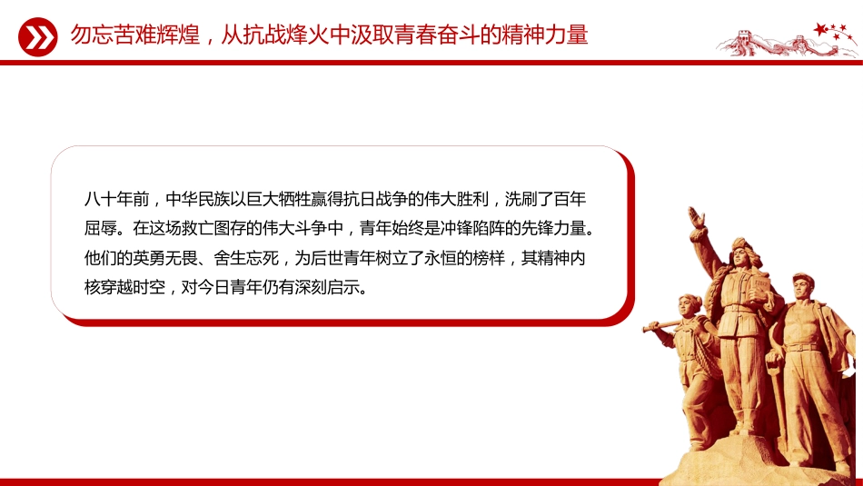 讲稿+PPT课件:传承抗战伟力谱写青春华章PPT纪念抗日战争胜利80周年国企课件_第4页