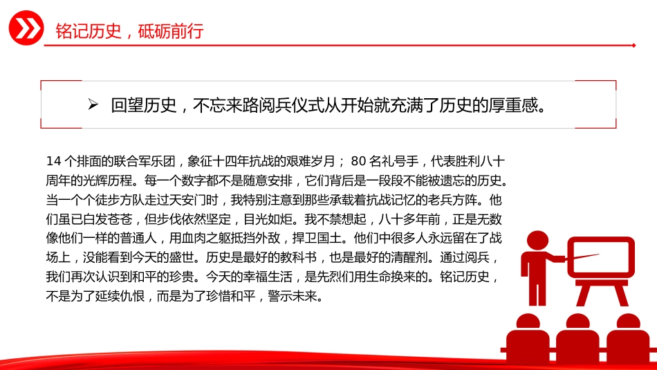 观2025年九三阅兵有感课件讲稿+PPT课件:铭记历史砥砺前行_第3页