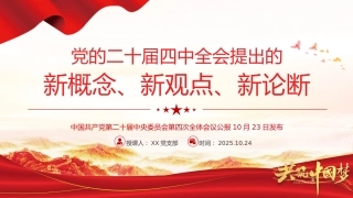 2025二十届四中全会提出的新概念新观点新论断PPT党课课件