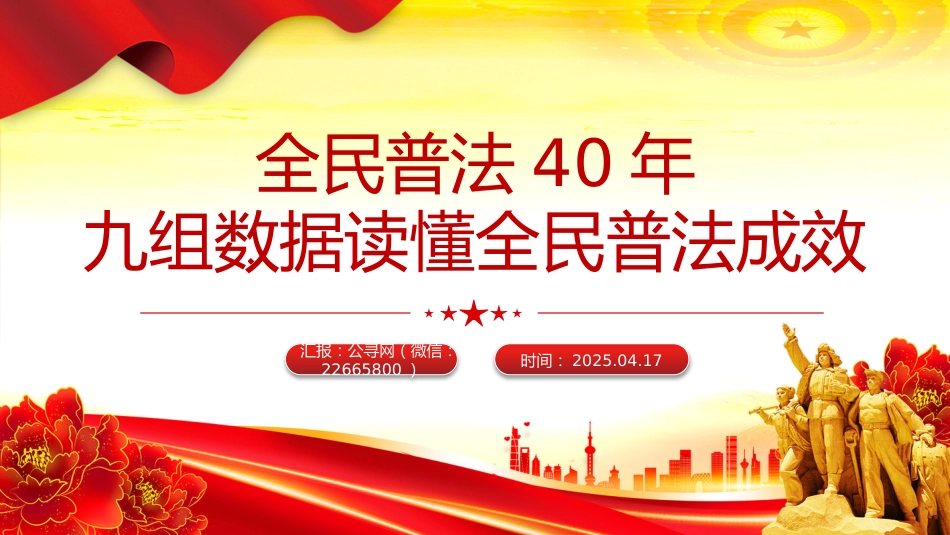 讲稿+PPT课件:全民普法40年九组数据读懂全民普法成效_第1页