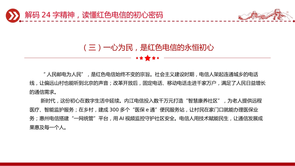 党课讲稿+PPT课件:传承红色电信精神 勇担时代通信使命_第10页