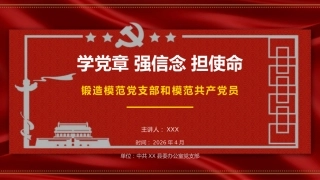 讲稿+PPT课件：学党章 强信念 担使命锻造模范党支部和模范共产党员