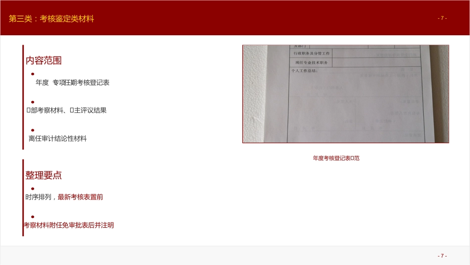 讲稿+PPT课件：《夯实组织工作基石：干部人事档案十大类材料规范化整理实务》培训讲稿_第7页