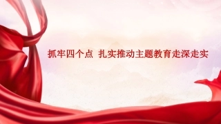 党课讲稿+PPT系列第182期：抓牢四个点 扎实推动主题教育走深走实