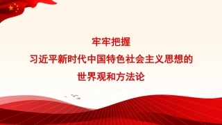 党课讲稿+PPT系列第190期：牢牢把握习近平新时代中国特色社会主义思想的世界观和方法论（主题教育）