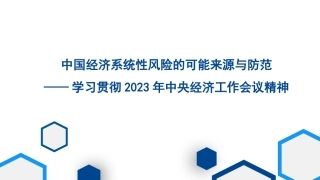 党课讲稿+PPT系列第251期：学习贯彻2023年中央经济工作会议精神 中国经济系统性风险的可能来源与防范