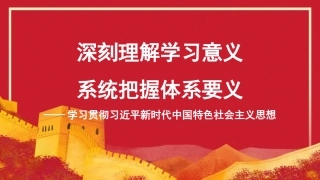 党课讲稿+PPT系列第299期：深刻理解学习意义 系统把握体系要义——学习贯彻习近平新时代中国特色社会主义思想