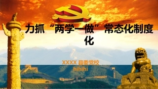 力抓“两学一做”常态化制度化