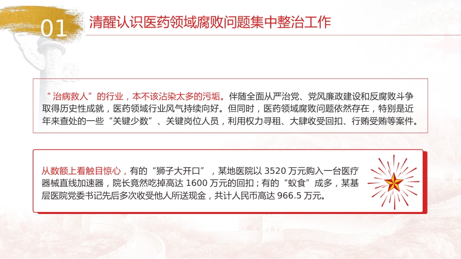 医疗卫健廉政党课ppt+讲稿:践行医者仁心,弘扬廉洁风(3600字,22张幻灯片)_第6页