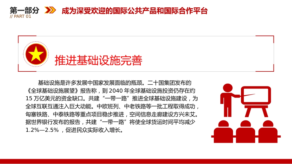 党课ppt+讲稿:推动共建“一带一路”高质量发展不断取得新成效(3600字,21张)_第7页