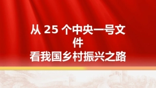 三农党课ppt+讲稿：从25个中央一号文件看我国乡村振兴之路（9500字，31张）