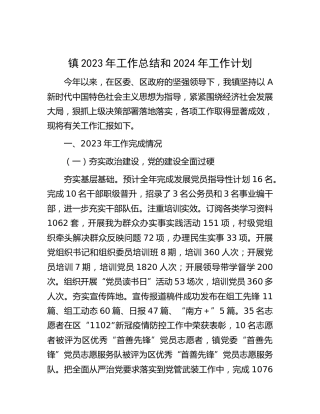 镇2023年工作总结