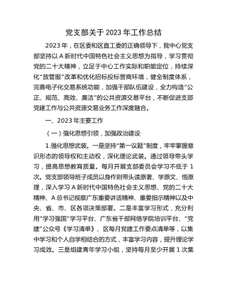 党支部关于2023年工作总结（党建总结5300字）
