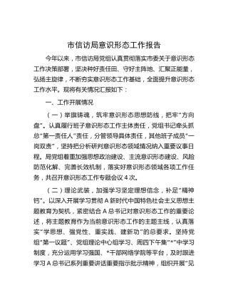 市信访系统意识形态工作总结报告2500字