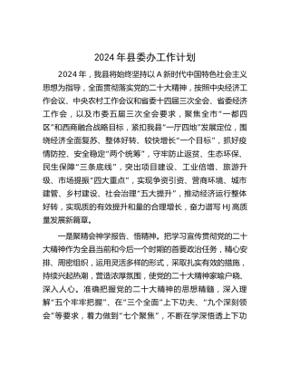 2024年县委办工作计划
