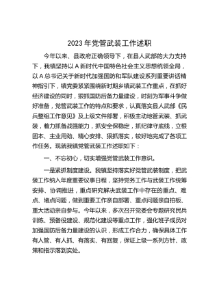 乡镇书记2023年党管武装工作述职报告