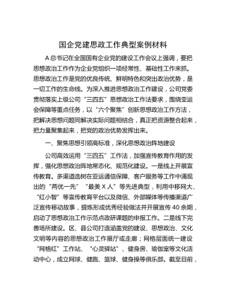国企公司党建思政工作典型案例（党建经验）