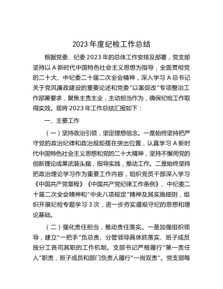 2023年度纪检工作总结（公司2200字）