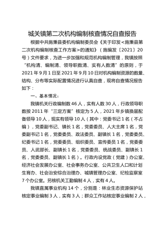 机构编制核查自查报告