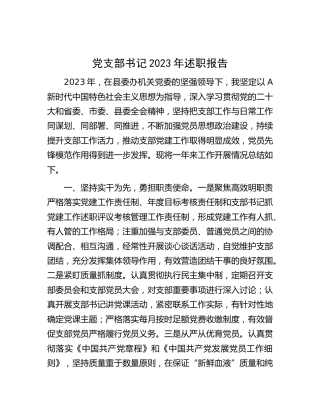 党支部书记2023年述职报告（个人总结2000字）