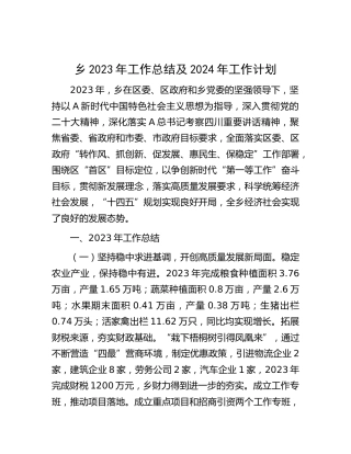 乡2023年工作总结