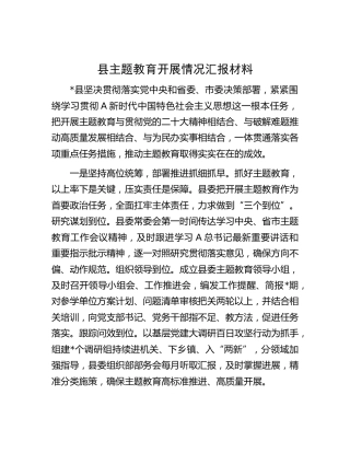 县区主题教育开展情况总结汇报2100字