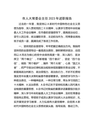 市人大主任2023年述职报告1900字