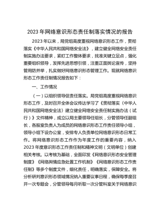 2023年网络意识形态责任制落实情况总结报告1900字