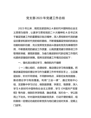 党支部2023年党建工作总结3600字
