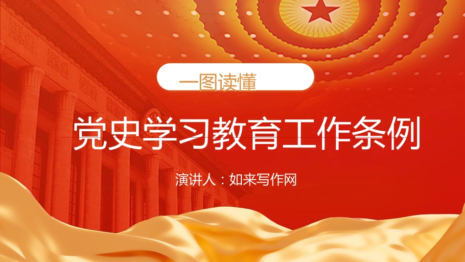 党课ppt+讲稿:一图读懂《党史学习教育工作条例》(1700字,23张)_第1页