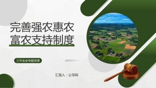 三中全会党课ppt+讲稿：完善强农惠农富农支持制度（4200字，26张，三农、农业）