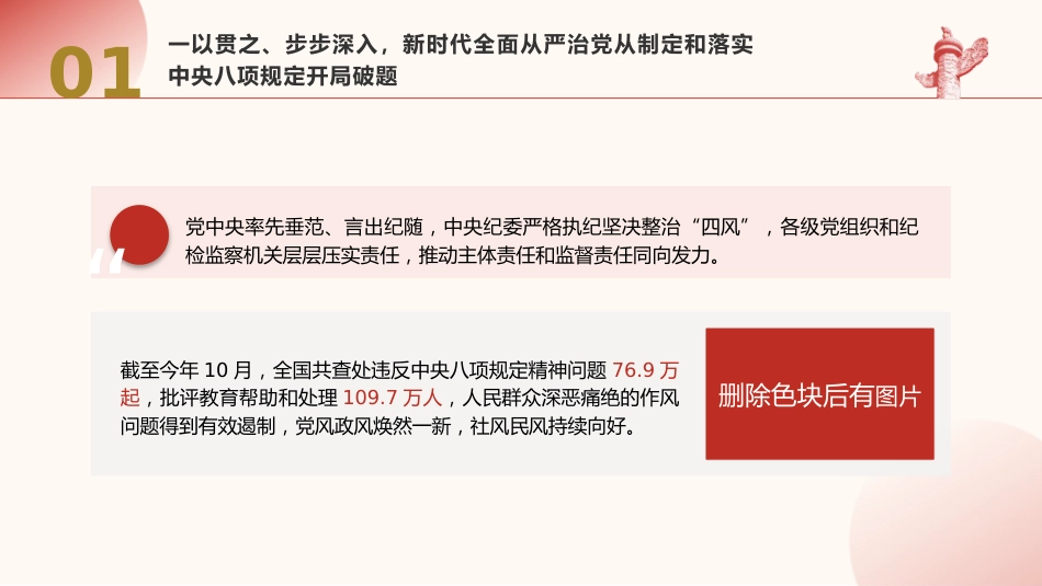 党课ppt+讲稿：重温八项规定精神，一以贯之将作风建设进行到底（5600字，31张）_第8页