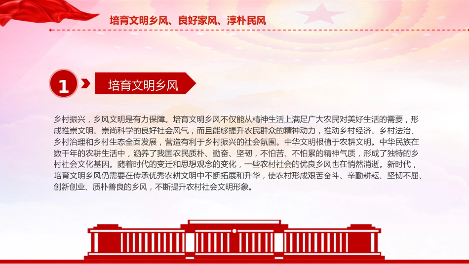 农村精神文明建设党课ppt+讲稿：培育文明乡风、良好家风、淳朴民风（3500字，19张）_第9页
