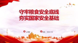 党课ppt+讲稿：守牢粮食安全底线 夯实国家安全基础（3500字，15张）