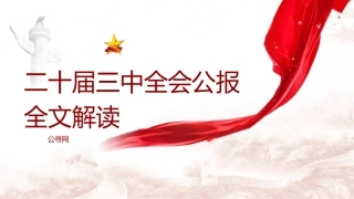 党课ppt+讲稿：二十届三中全会公报四大要点及全文解读（7000字，40张）