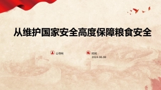 党课ppt+讲稿：从维护国家安全高度保障粮食安全（3000字，20张）