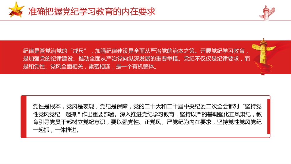 党纪党课ppt+讲稿:准确把握党纪学习教育的内在要求(2500字,13张)_第2页