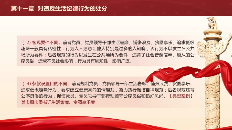 纪律处分条例解读ppt+讲稿：第十一章对违反生活纪律行为的处分（9000字，27张，党纪党课）_第7页