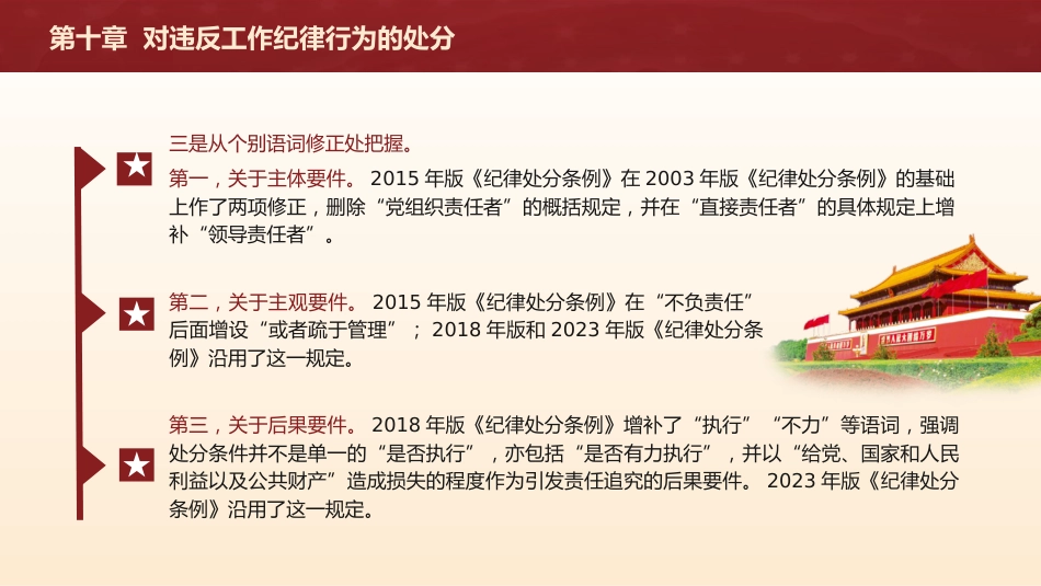 党纪党课ppt+讲稿：解读纪律处分条例第十章对违反工作纪律行为的处分（4万字，78张）_第6页